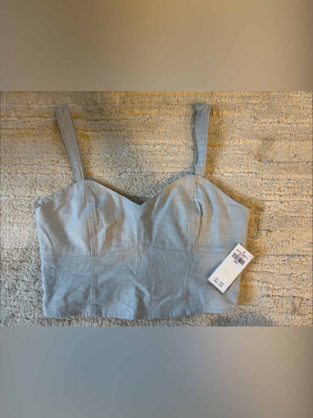 Hollister Light Blue Cropped Bustier Tank